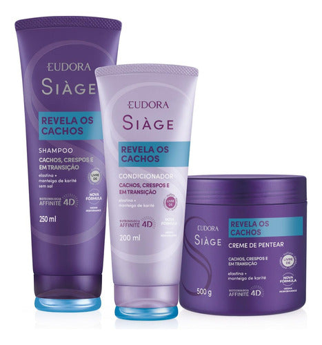 KIT REVELA OS CACHOS SHAMP + COND + CREME DE PENTEAR 500G