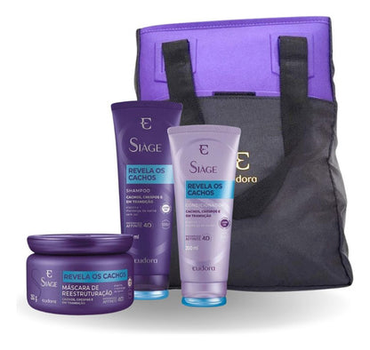 KIT SIÀGE REVELA OS CACHOS SHAMPOO + CONDICIONADOR + MÁSCARA + BOLSA