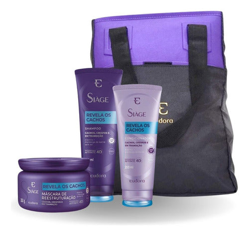 KIT SIÀGE REVELA OS CACHOS SHAMPOO + CONDICIONADOR + MÁSCARA + BOLSA