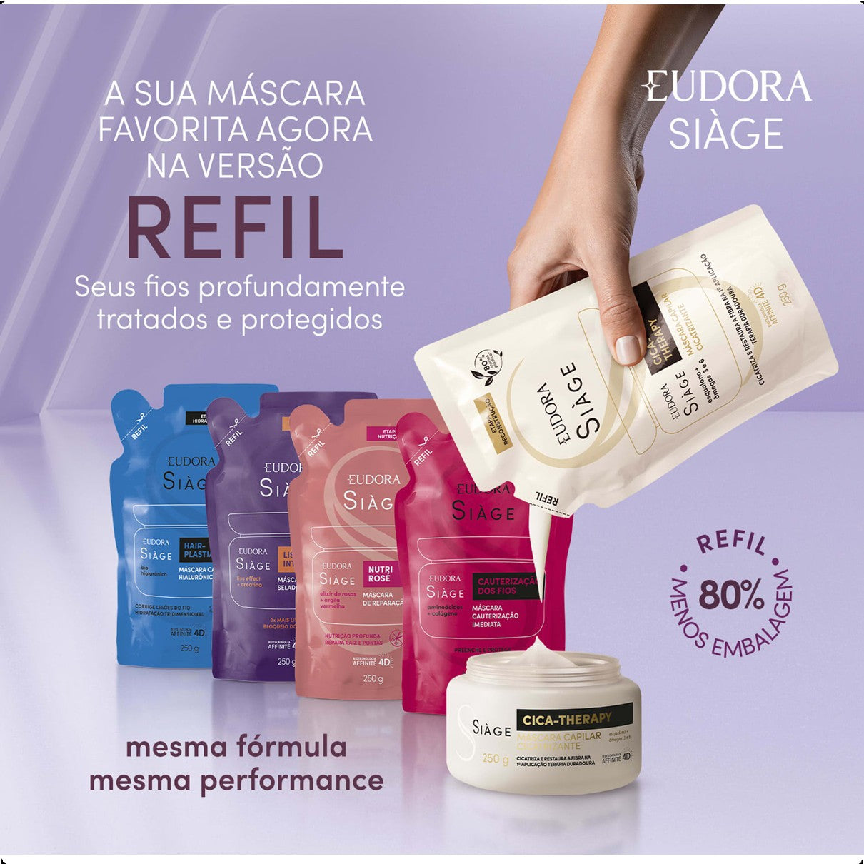 COMBO SIÀGE CRONOGRAMA CAPILAR MÁSCARAS REFIL: HAIR PLASTIA  + NUTRI ROSÉ  + CICA THERAPY