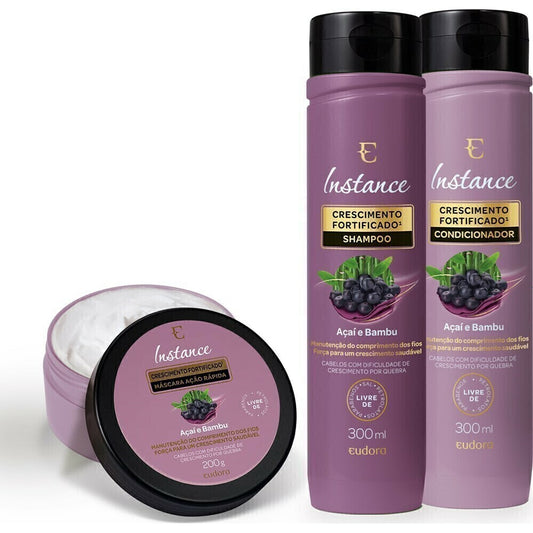 KIT INSTANCE AÇAÍ E BAMBU SHAMPOO 200G + MASCARA 200G + CONDIC 300ML