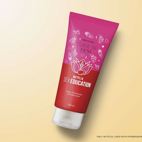 BOTICARIO LOÇÃO HIDRATANTE DESODORANTE CUIDE-SE BEM NETFLIX SEX EDUCATION 200ML