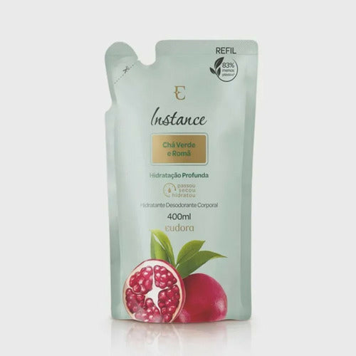 REFIL LOÇÃO DESODORANTE HIDRATANTE CORPORAL INSTANCE CHÁ VERDE E ROMÃ 400ML