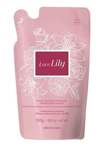 REFIL CREME ACETINADO DESODORANTE HIDRATANTE CORPORAL LOVE LILY 250G