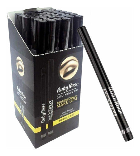 Caneta Delineadora Preto Para Olhos Prova D'água Ruby Rose