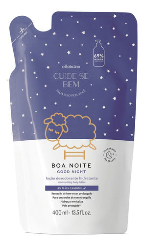 BOTICARIO REFIL LOÇÃO DESODORANTE HIDRATANTE CORPORAL CUIDE-SE BEM BOA NOITE 400ML