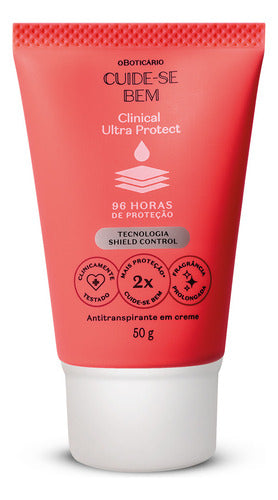 BOTICÁRIO ANTITRANSPIRANTE EM CREME CUIDE-SE BEM CLINICAL ULTRA PROTECT 50G