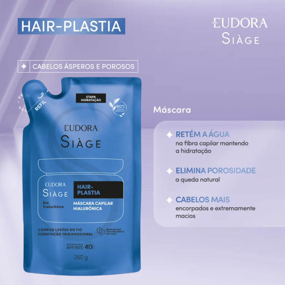 KIT HAIR PLASTIA-SHAMP 250ML + REFIL MÁSC 250G + COND 200ML