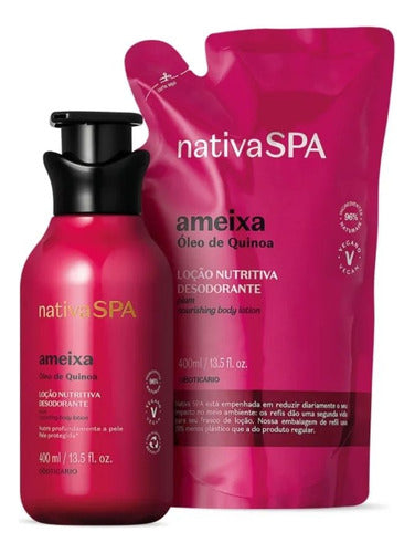 Kit Nativa SPA Ameixa: Loção hidratante 400ml + Refil 400ml