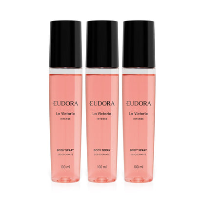 KIT 3 BODY SPRAY DESODORANTE LA VICTORIE INTENSE 100ML
