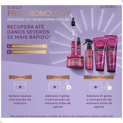 COMBO SIÀGE PRO CRONOLOGY: SHAMPOO 250ML + CONDICIONADOR 200ML + MÁSCARA DE HIDRATAÇÃO 250G