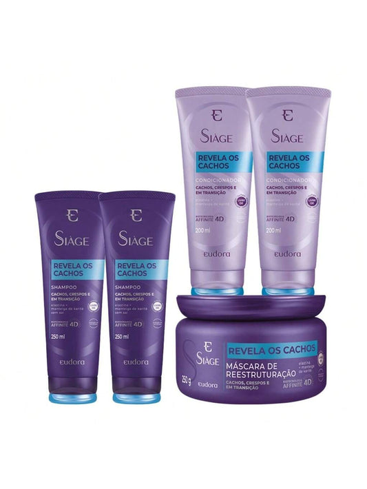 Eudora Kit Siàge revela os Cachos: Shampoo + Condicionador + Máscara