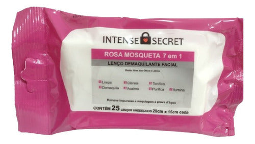 INTENSE SECRET LENCO DEMAQUILANTE ROSA MOSQUETA 7 EM 1 COM25 LENCOS