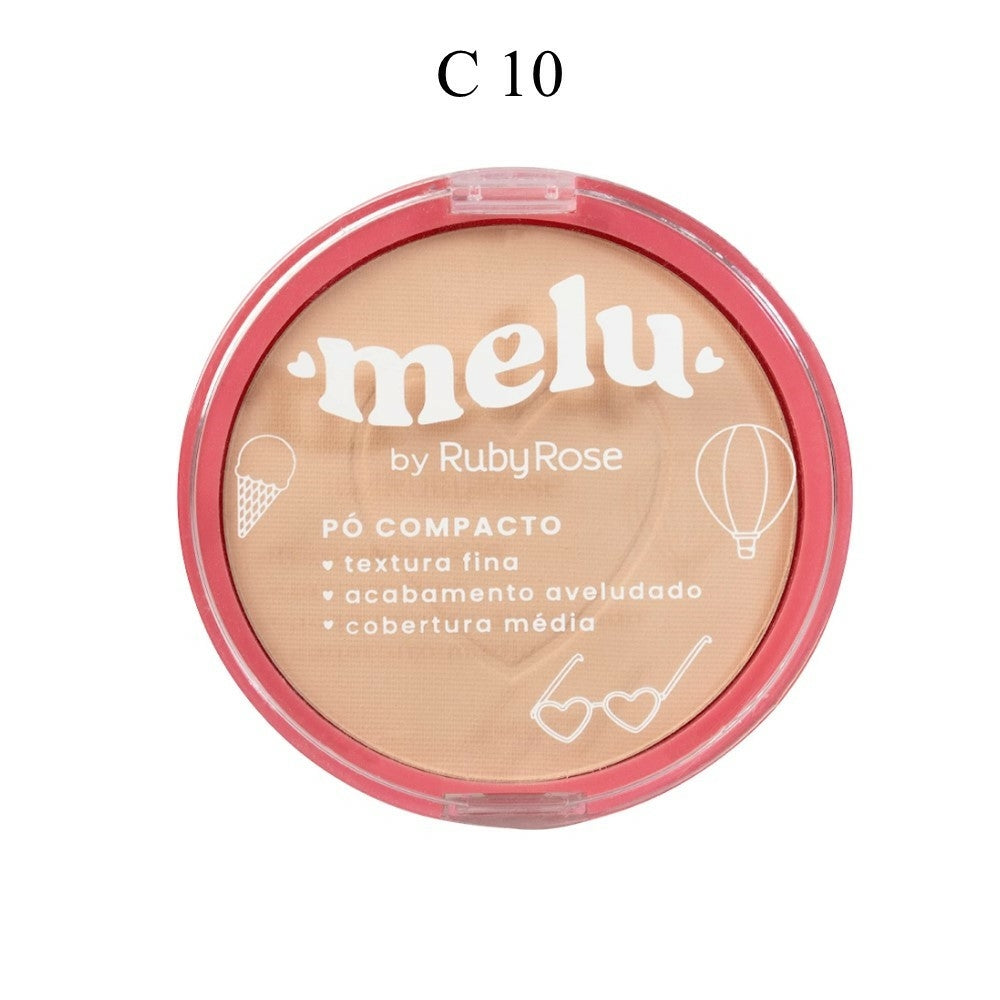 PÓ FACIAL COMPACTO MELU RUBYROSE