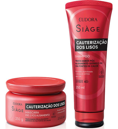 Eudora Kit Siàge Cauterização dos Lisos: Shampoo 250ml + Máscara 250g
