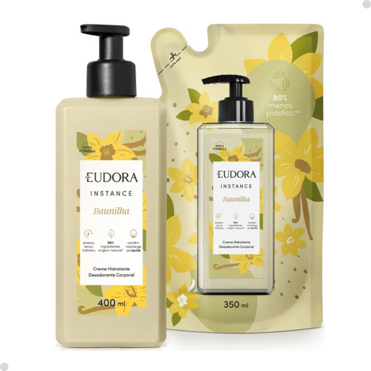 COMBO INSTANCE BAUNILHA: HIDRATANTE DESODORANTE CORPORAL 400ML + REFIL 350ML