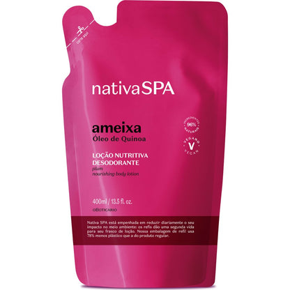 REFIL LOÇÃO HIDRATANTE CORPORAL NATIVA SPA AMEIXA 400ML