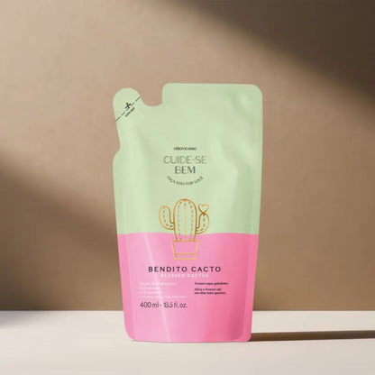 Refil Loção Desodorante Hidratante Refrescante Corporal Cuide-se Bem Bendito Cacto 400ml