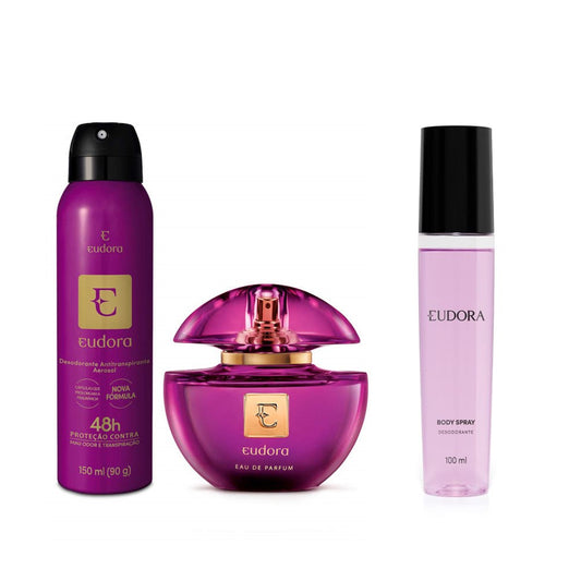 COMBO EUDORA EAU DE PARFUM 75ML + DESODORANTE + BODY SPRAY