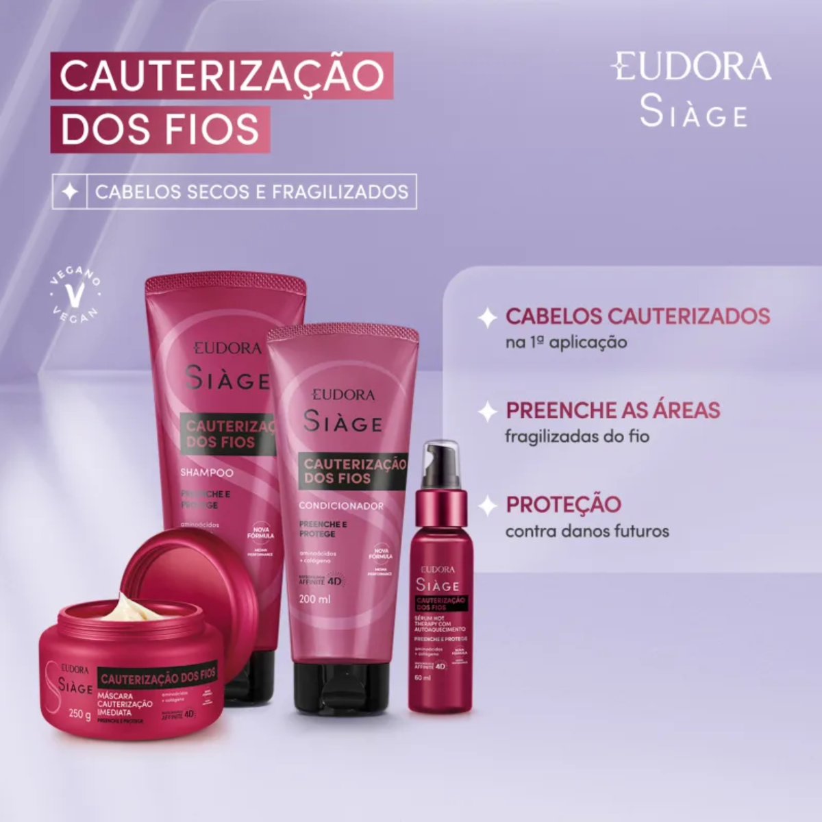 SÉRUM CAPILAR SIÀGE HOT THERAPY CAUTERIZAÇÃO DOS FIOS 60ML