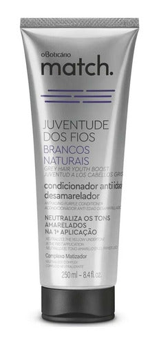CONDICIONADOR ANTI-IDADE DESAMARELADOR MATCH JUVENTUDE DOS FIOS BRANCOS NATURAIS 250ML