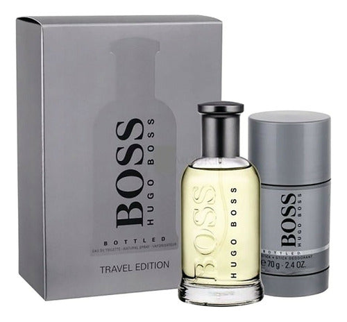 CONJUNTO DE PERFUME E DESODORANTE HUGO BOSS BOTTLED EDT 100ML / 75ML