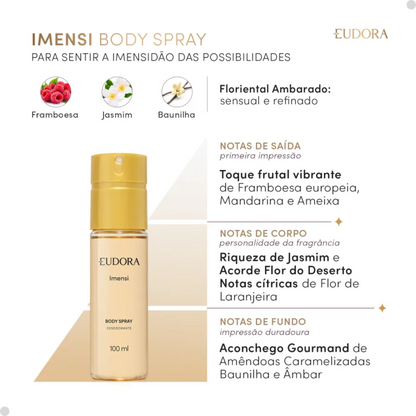 KIT 3 BODY SPRAY DESODORANTE IMENSI 100ML