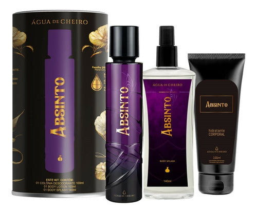 AGUA DE CHEIRO KIT ABSINTO FEMININO EMBALAGEM ESPECIAL (3 PRODUTOS)