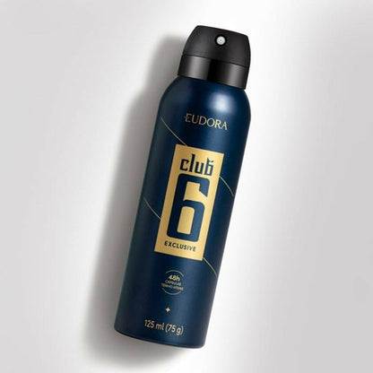 DESODORANTE ANTITRANSPIRANTE AEROSSOL CLUB 6 EXCLUSIVE 125ML - 75G