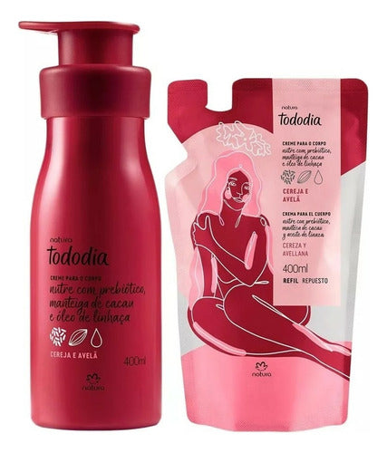 KIT TODODIA CEREJA E AVELÃ HIDRDATANTE + REFIL NATURA
