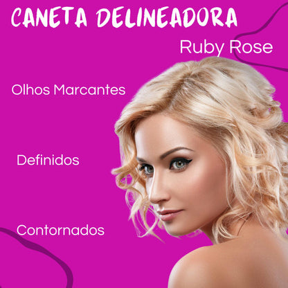 Caneta Delineadora Preto Para Olhos Prova D'água Ruby Rose