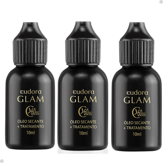 KIT 3 OLEO DE SECAGEM INSTANTANEA PARA ESMALTE GLAM 10ML