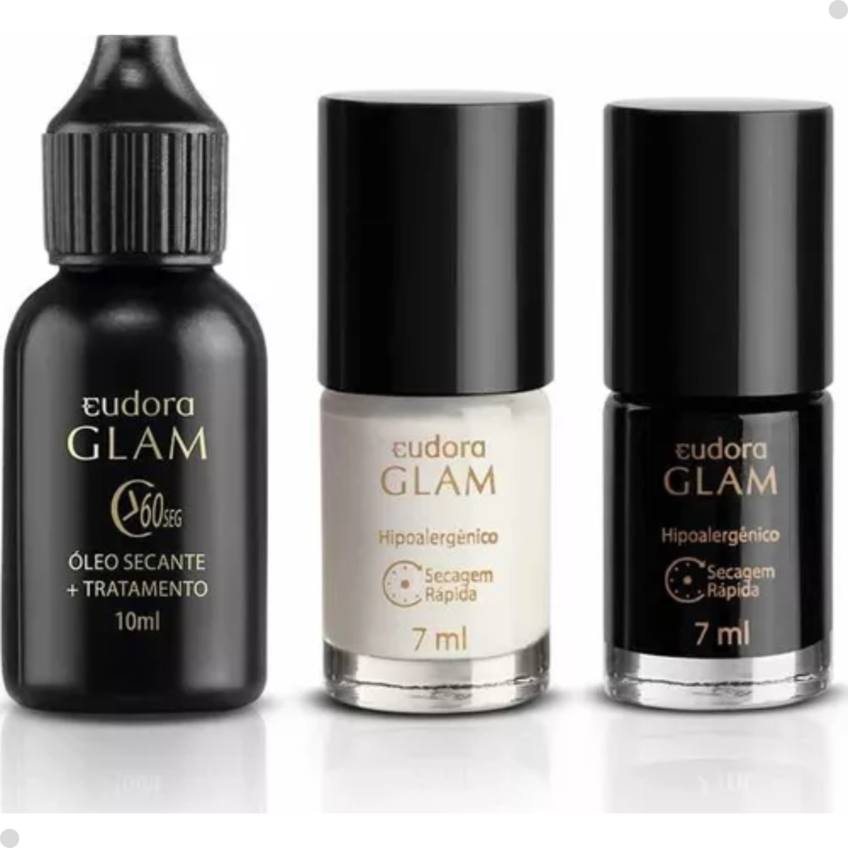 KIT 3 OLEO DE SECAGEM INSTANTANEA PARA ESMALTE GLAM 10ML