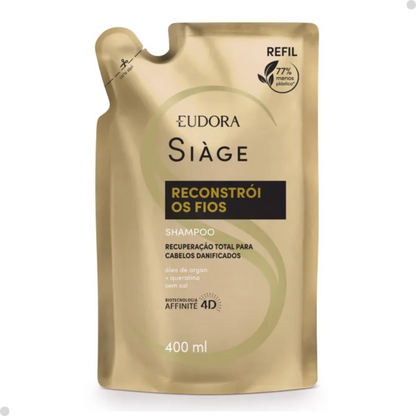 COMBO REFIL SIAGE RECONSTROI OS FIOS: SHAMPOO 400ML + CONDICIONADOR 400ML