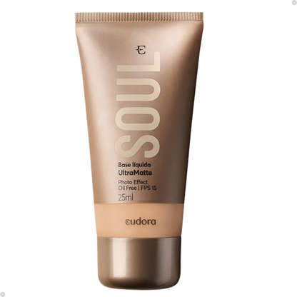 BASE LÍQUIDA SOUL ULTRA MATTE COR 10 25ML + ESPONJA NIINA