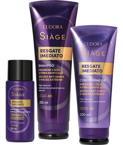 KIT RESGATE IMEDIATO SHAMP 250ML + COND200ML +ÁGUA LAMELAR