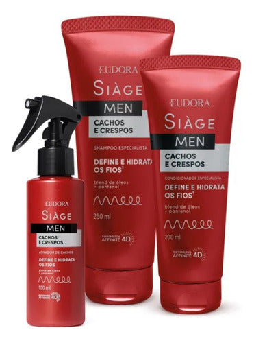 KIT SIÀGE MEN CACHOS E CRESPOS: COND + SHAMP  + SPRAY