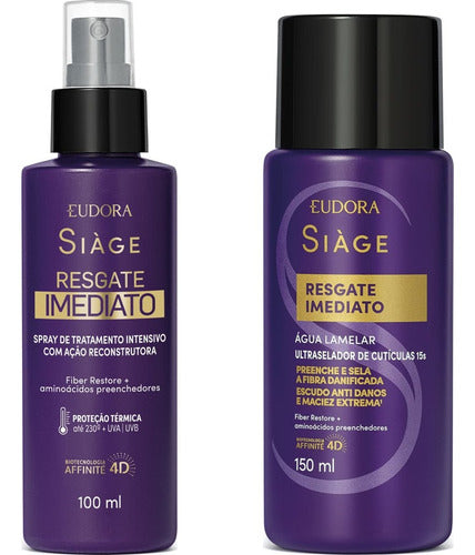 KIT SIAGE RESGATE IMEDIATO LEAVE-IN 100ML ÁGUA LAMELAR 150ML