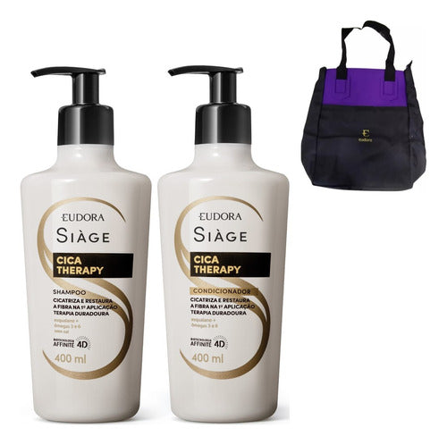 COMBO SIÀGE CICA THERAPY SHAMP 400ML + CONDICR 400ML + BOLSA