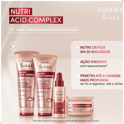 COMBO SIÀGE NUTRI ACID.COMPLEX: SHAMPOO 250ML + CONDICIONADOR 200ML + ÓLEO EM CREME