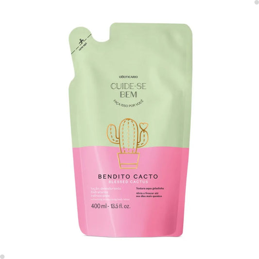 Refil Loção Desodorante Hidratante Refrescante Corporal Cuide-se Bem Bendito Cacto 400ml