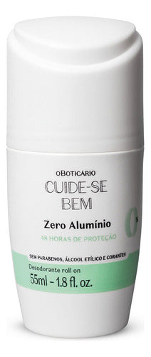 BOTICÁRIO DESODORANTE ROLL-ON CUIDE-SE BEM ZERO ALUMÍNIO 55ML