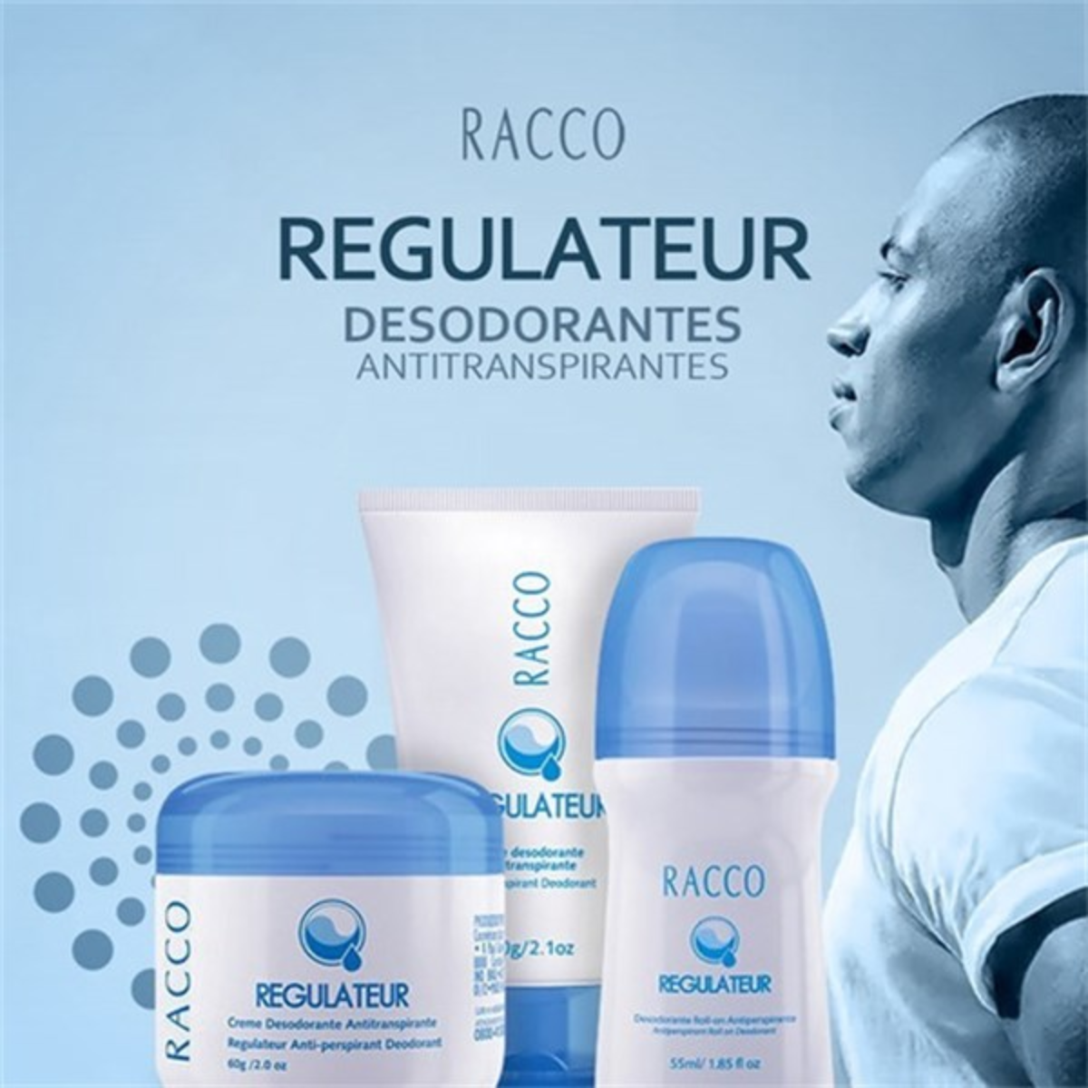 CREME DESODORANTE ANTITRANSPIRANTE 60G SEM CHEIRO RACCO REGULATEUR