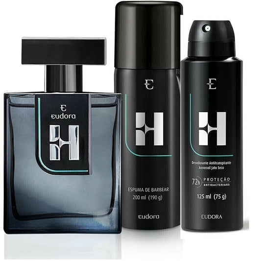 KIT EUDORA H: DESODORANTE + ESPUMA DE BARBEAR + DESODORANTE