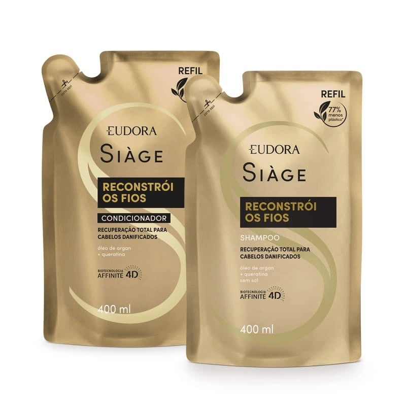 Kit Siàge: Shampoo + Condicionador 400ml (Nutri Rosé/Reconstrói os Fios/Cica Therapy)