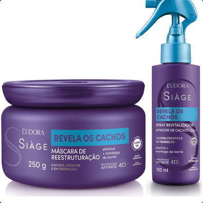 KIT SIÀGE REVELA OS CACHOS MASCARA + SPRAY CAPILAR