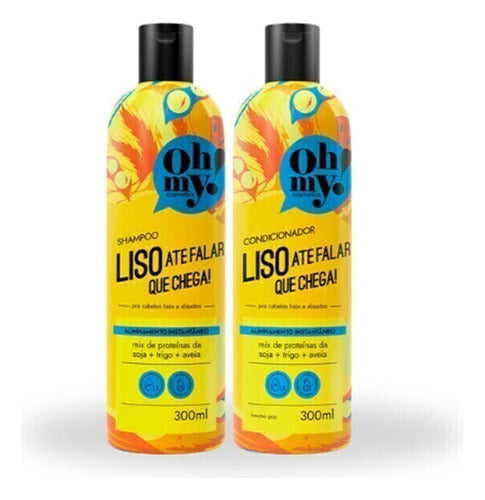 COMBO OHMY! LISO ATÉ FALAR QUE CHEGA! : SHAMPOO 300ML + CONDICIONADOR 300ML