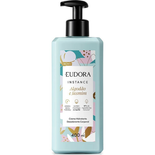 EUDORA CREME HIDRATANTE DESODORANTE CORPORAL INSTANCE ALGODÃO E JASMIM 400ML