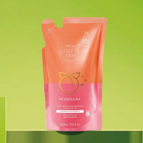REFIL LOÇÃO HIDRATANTE DESODORANTE CORPORAL CUIDE-SE BEM PESSEGURA 350ML