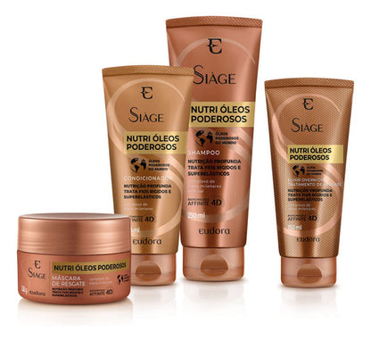 KIT SIÀGE NUTRI ÓLEOS SHAMP + COND + MASC + ELIXIR + BOLSA